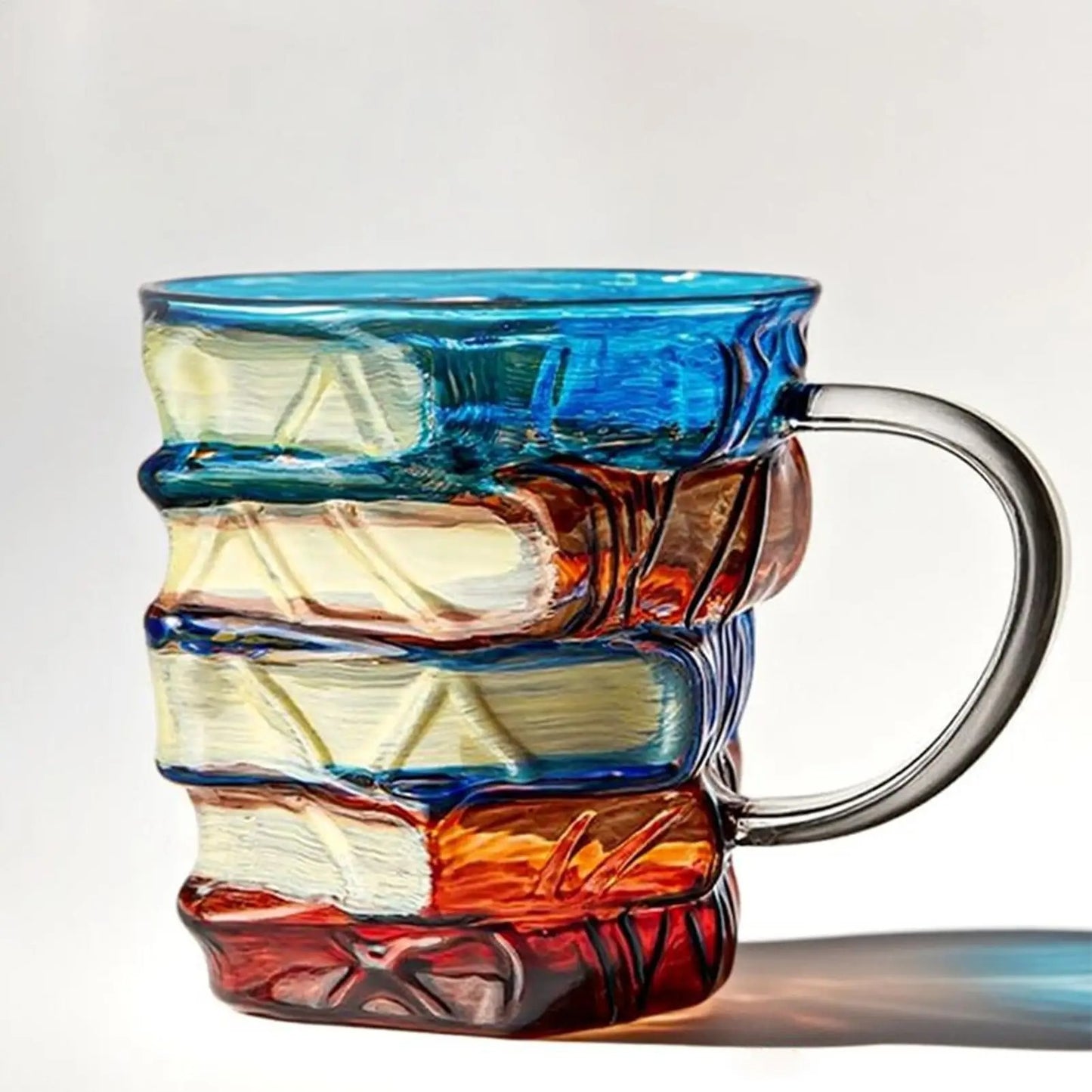 Painted Book Mug Glass Book Mug Coffee, Vintage Drinkware - Chomic E-Shop