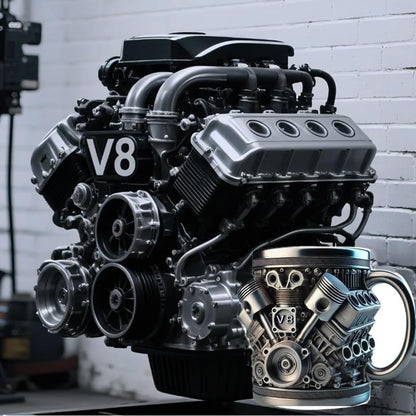 V8 Engines Design Stainless Steel, 15oz Coffee Mug - Chomic E-Shop