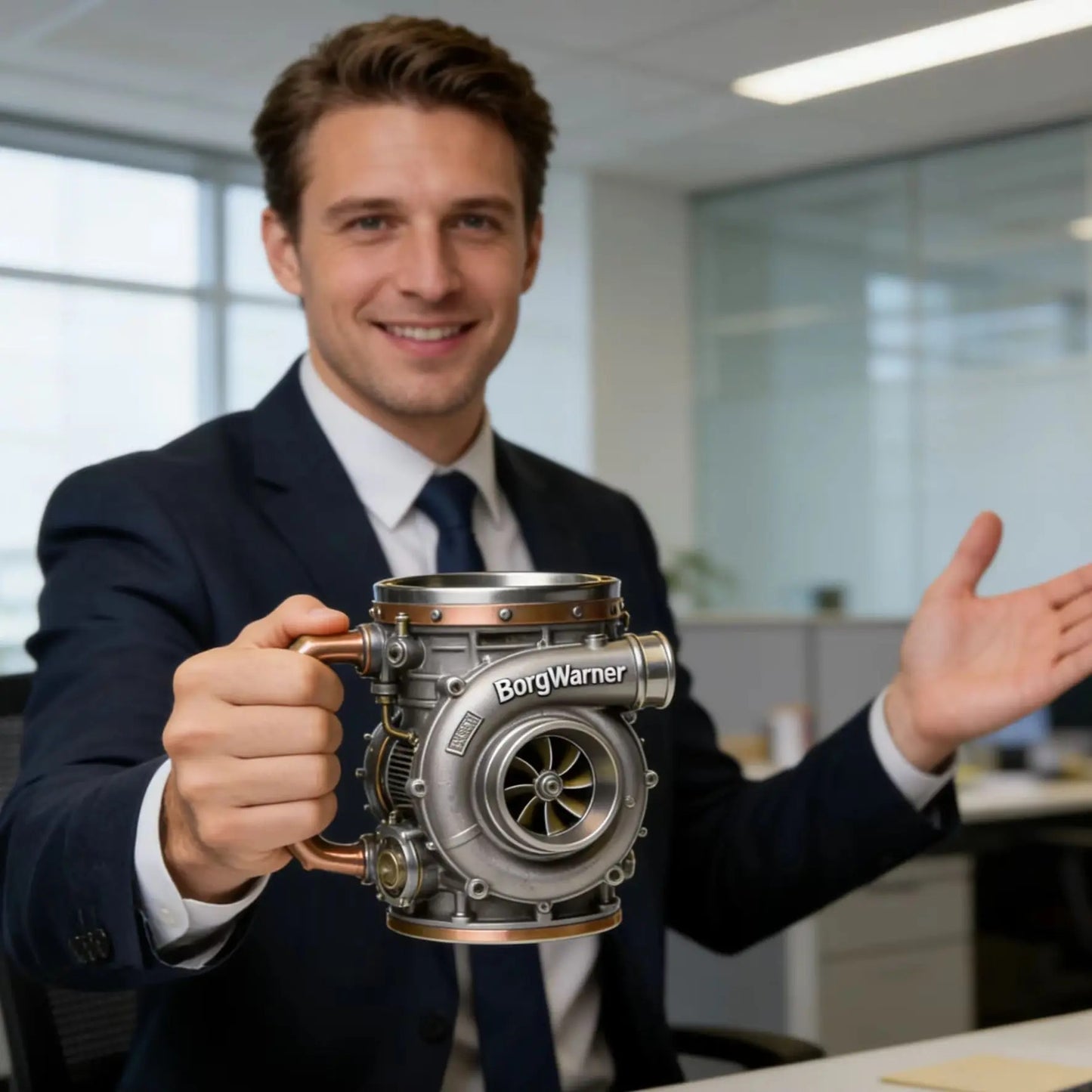 Turbocharger Borg Warner 3D 304-Stainless Steel Coffee Mug - Chomic E-Shop