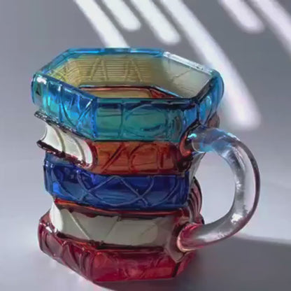 Painted Book Mug Glass Book Mug Coffee, Vintage Drinkware